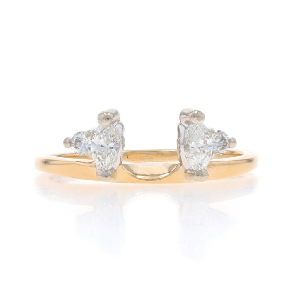 A. Jaffe Diamond Enhancer Wedding Ring Yellow Gold 14k Marquise.40ctw Guard Ring